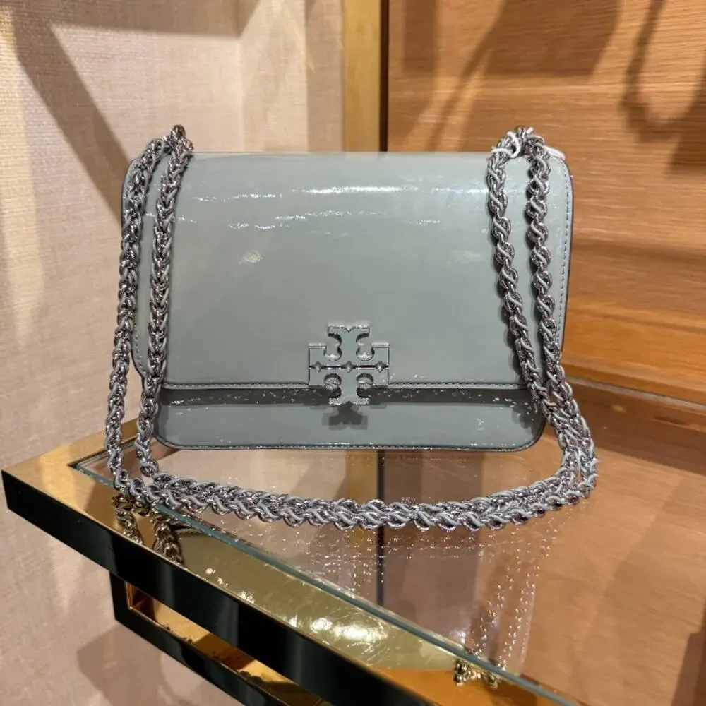 NEW‼️Tory Burch Britten Patent Small Shoulder Bag 180196 $600  Light Jade